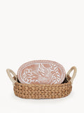 Bread Warmer & Basket Bird Oval - Terra Cotta Seagrass Fair Trad
