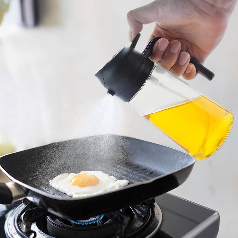 Olive Oil Dispenser & Sprayer 2-in-1 - Kitchen Cooking Oil Bottle