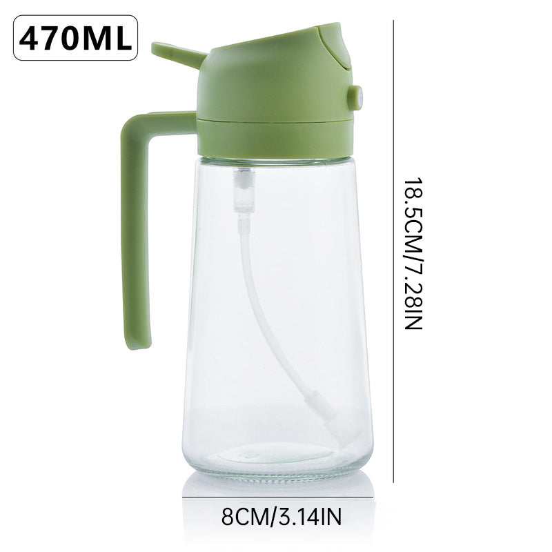 Olive Oil Dispenser & Sprayer 2-in-1 - Kitchen Cooking Oil Bottle