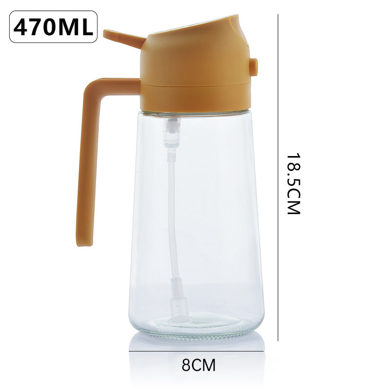 Olive Oil Dispenser & Sprayer 2-in-1 - Kitchen Cooking Oil Bottle