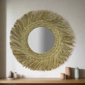 Boho Woven Seagrass Wall Mirror - 36" Round Sunburst