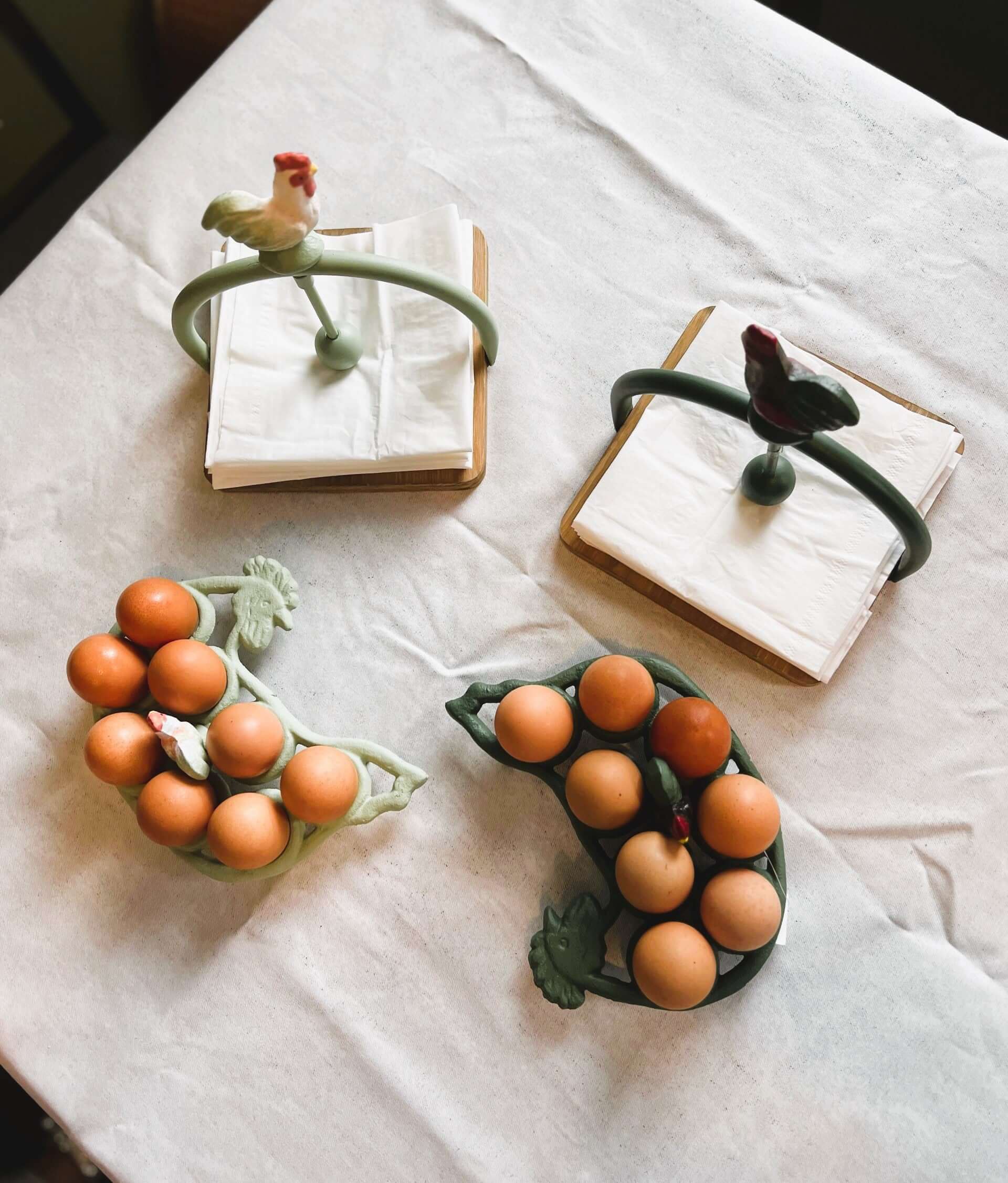 Farmhouse Rooster Napkin Holder - Rustic Kitchen Decor