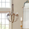 French Country Farmhouse Chandelier - Antique Gold Iron 20x20x32