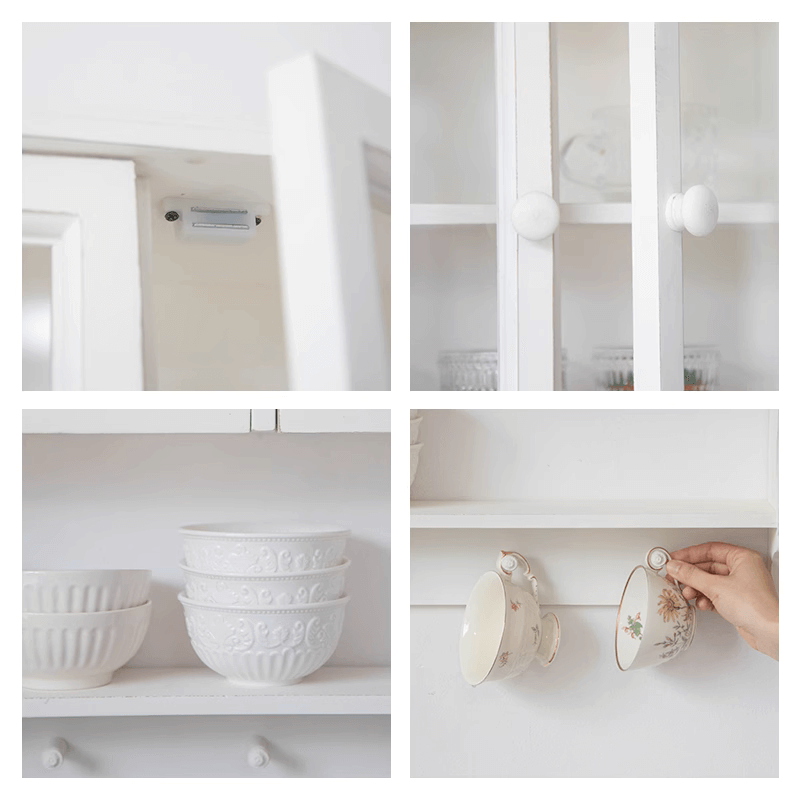 French Country Wall-Mounted Kitchen Cabinet - White Distressed