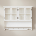 French Country Wall-Mounted Kitchen Cabinet - White Distressed