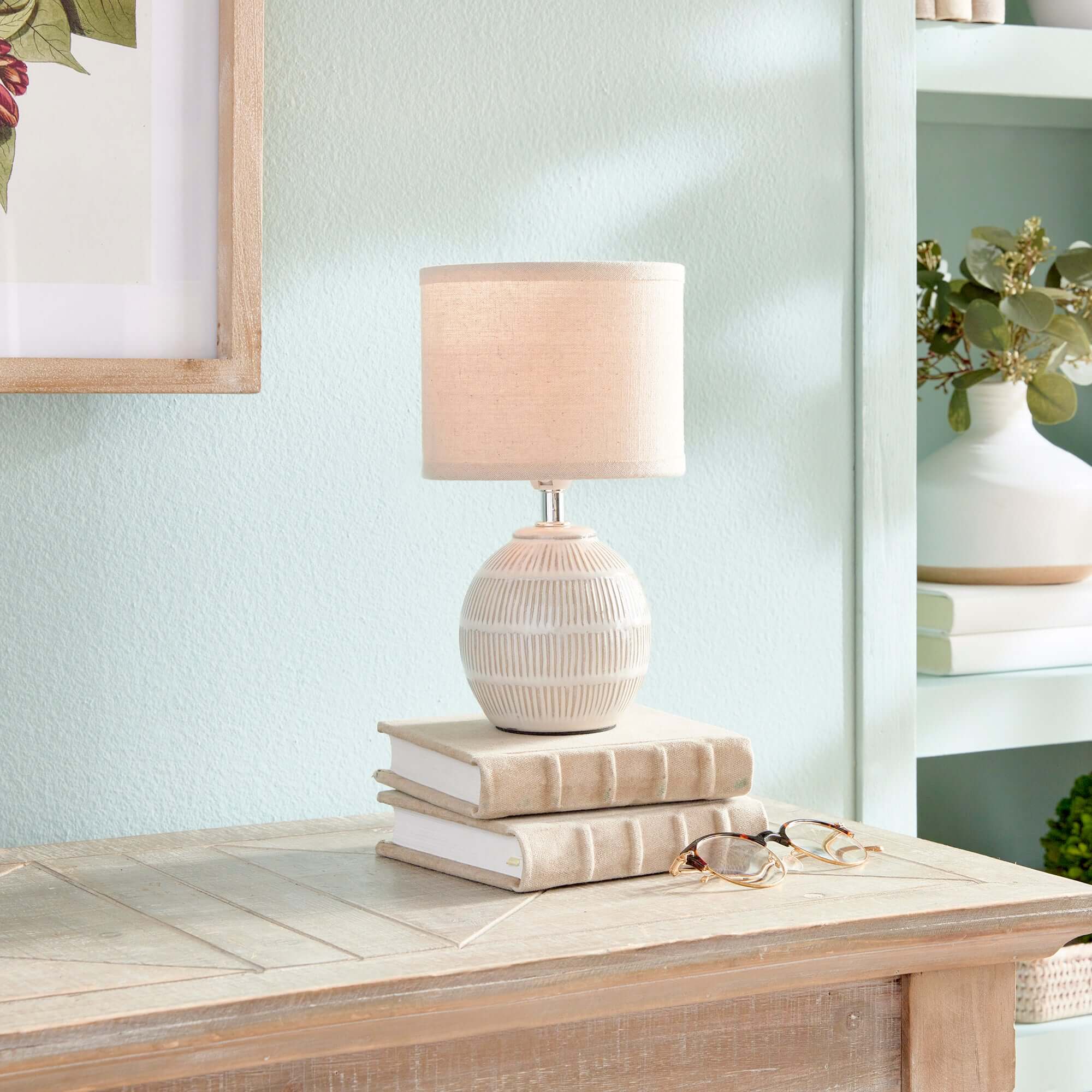 Petite Vintage Ceramic Lamp for Small Tables