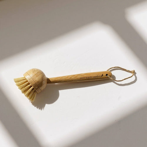Bamboo Dish Brush - Eco-Friendly Kitchen Scrub Brush with Replaceable Head
