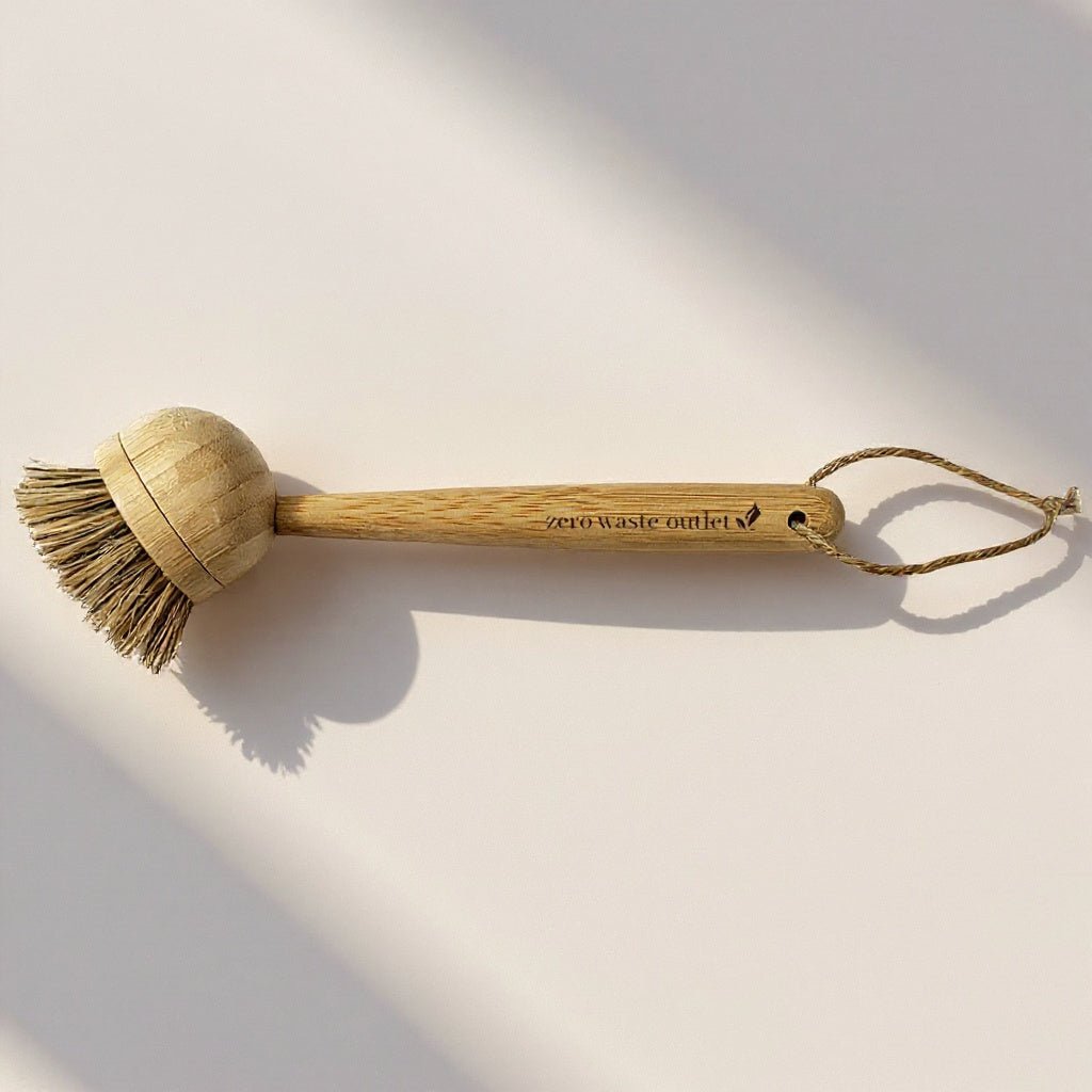 Bamboo Dish Brush - Eco-Friendly Kitchen Scrub Brush with Replaceable Head