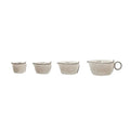 Stoneware Measuring Cups Set of 4 - Neutral Glaze Farmhouse Kitchen Tools